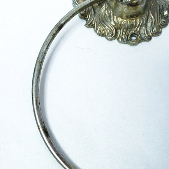 Vintage Pair of Lion Head Brass Door Knockers or Towel Holders - Picture 14 of 16